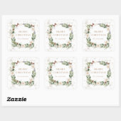 Winterblumengold-Funkelogramm Quadratischer Aufkleber (Blatt)