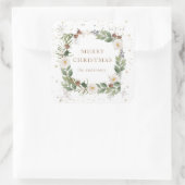 Winterblumengold-Funkelogramm Quadratischer Aufkleber (Tasche)