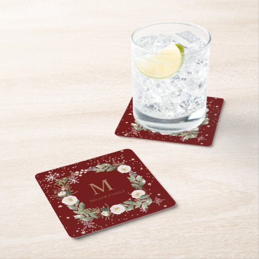 Winterblumengoldblütenmarkt Rechteckiger Pappuntersetzer (Vor Ort)