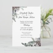 Winterblumenhochzeit Einladung (Stehend Vorderseite)