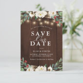 Winterblumenkarte Save the Date (Stehend Vorderseite)