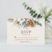 Winterblumenkiefernblume RSVP Karte (Stehend Vorderseite)