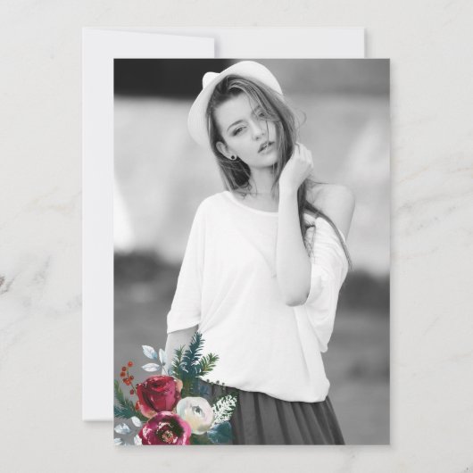 Winterblumenkirchliche Graduierungsparty in Bordea Einladung (Rückseite)