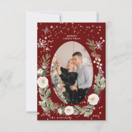 Winterblumenkranz Foto Gast-Urlaubskarte Einladung