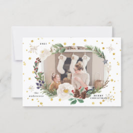 Winterblumenkranz Foto Gast-Urlaubskarte Einladung