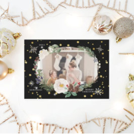 Winterblumenkranz Foto Gast-Urlaubskarte Einladung