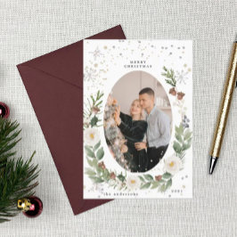 Winterblumenkranz Foto Gast-Urlaubskarte Einladung