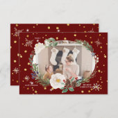 Winterblumenkranz Foto Gast-Urlaubskarte Einladung (Vorne/Hinten)