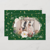 Winterblumenkranz Foto Gast-Urlaubskarte Einladung (Vorne/Hinten)