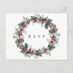Winterblumenkranz Hochzeit Rsvp Postkarte