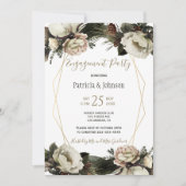 Winterblumenschicke, geometrische Verlobungsparty Einladung (Vorderseite)