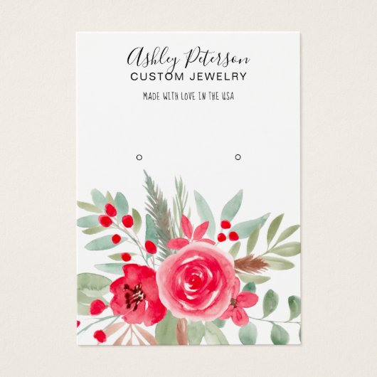 Winterblumenschmuck Aquarell Ohrmuschel (Vorderseite)