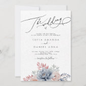 Winterblumenschnee Hochzeit Einladung (Vorderseite)