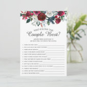 Winterblut, der das beste Brautspiel kennt Einladung (Stehend Vorderseite)