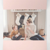 Winterblüte im Wasser - Rosa Foto Dreifach Gefaltete Urlaubskarte (Innenseite Mitte)