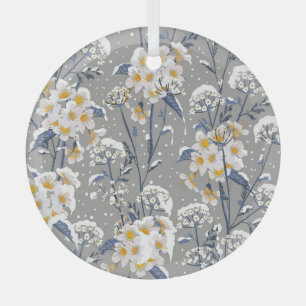 Winterblüte: Zartes Blumenmuster Ornament Aus Glas