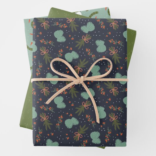 Winterblütefest, Schneesturm Geschenkpapier Set (Beispiel)