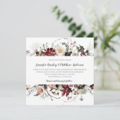 Winterblüten - Hochzeit des dunklen Waldgrün | Einladung (Stehend Vorderseite)