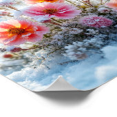 Winterblüten im Schnee – Sanfte florale Ruhe Poster (Ecke)
