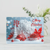 Winterblüten-Komposition Einladung (Stehend Vorderseite)