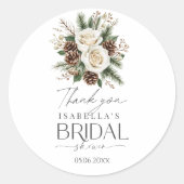 WinterBrautparty Runder Aufkleber (Vorderseite)