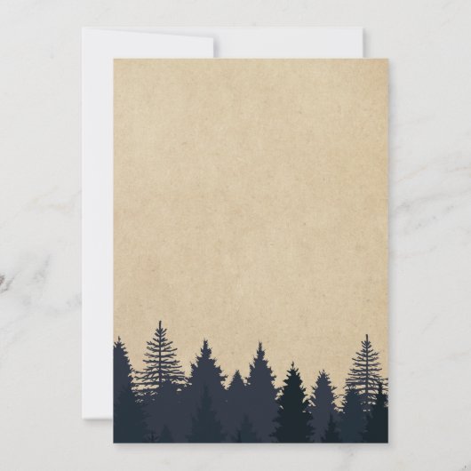 WinterBrautparty | Rustikale Kraft Pine Trees Einladung (Rückseite)