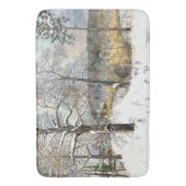 Winterbrücke Aquarellmalerei Badematte (Vorderseite Vertikal)