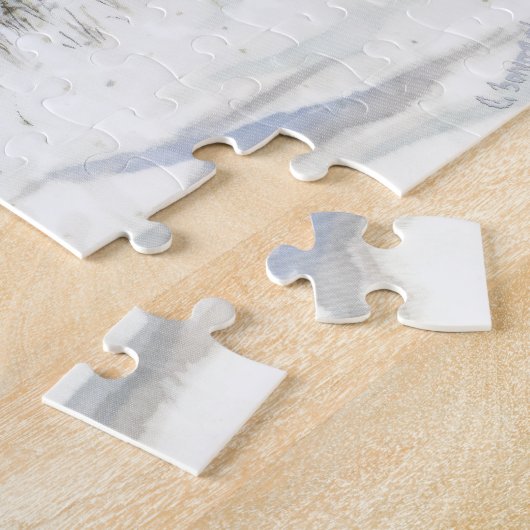 Winterbrücke Aquarellmalerei Puzzle (Seite)