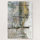 Winterbrücke Aquarellmalerei Puzzle (Vertikal)