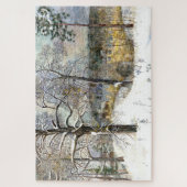 Winterbrücke Aquarellmalerei Puzzle (Vertikal)