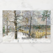 Winterbrücke Aquarellmalerei Schaumweinetikett (Einzelnes Label)