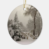 Winterbrücke Personalisierter Winterschnee Keramik Ornament (Links)