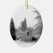 Winterbrücke Schneebaume Dekorationen Keramikornament (Rechts)