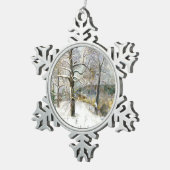 Winterbrücke Schneeflocken Zinn-Ornament (Rechts)