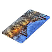 Winterbrücke Sonnenuntergang Flexible Magnet (Linke Seite)