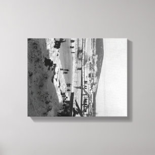 Winterbrücke über den Fluss Fairbanks Leinwanddruck