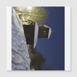 "Winterbrücke unter den Sternen - Nachtlandschaft  Magnetkarte