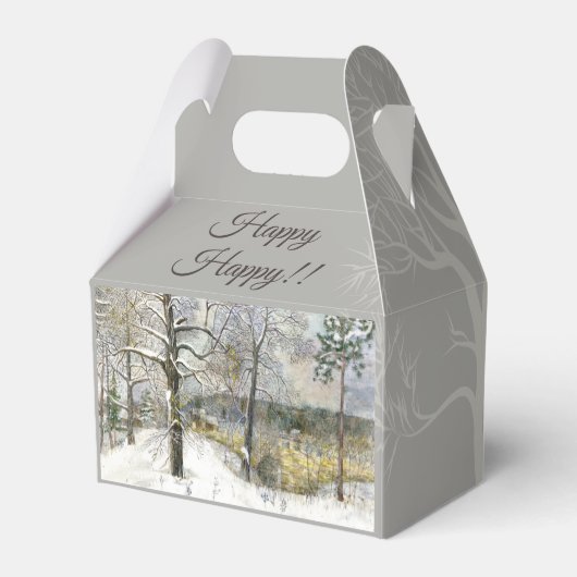 Winterbrücke Wasserfarbe Geschenkschachtel (Rückseite)