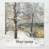 Winterbrücke Wasserfarbe Weinetikett (Einzelnes Label)