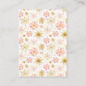 Winterbuchanfrage für Rosa- und Goldschneeflocken Begleitkarte (Rückseite)