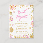 Winterbuchanfrage für Rosa- und Goldschneeflocken Begleitkarte (Vorderseite)