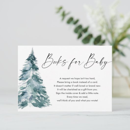 Winterbücher für Baby-Blue-Gold-Jungen Buchanfrage Begleitkarte (Stehend Vorderseite)