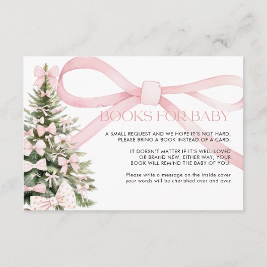 Winterbücher für Baby Card Pink Bow Begleitkarte (Vorderseite)