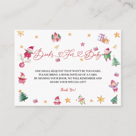 Winterbücher für Babydusche Begleitkarte (Vorderseite)