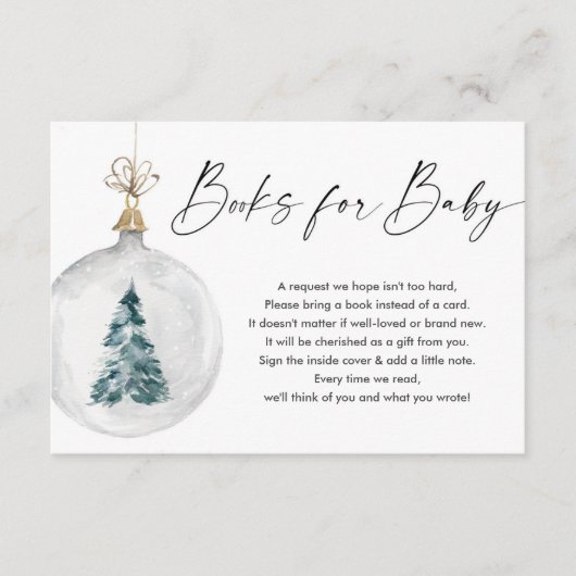 Winterbücher für eine Babybuchanfrage Begleitkarte (Vorderseite)