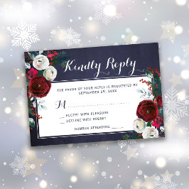 Winterburgunde Weihnachtsfeier RSVP Karte