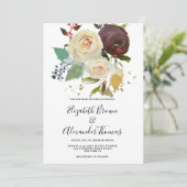 Winterburgundische Hochzeit mit Pfefferminz Einladung (Stehend Vorderseite)