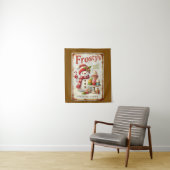 Wintercafé Weihnachtsschneemann coole rustikale Ku Wandteppich (Beispiel)