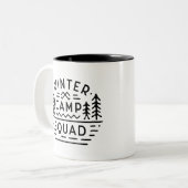 Wintercamp Camping trip Berge Retroästhesie Zweifarbige Tasse (Vorderseite Links)