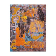 Wintercampfeuer, Collage, Ein Gel Print Abstract
